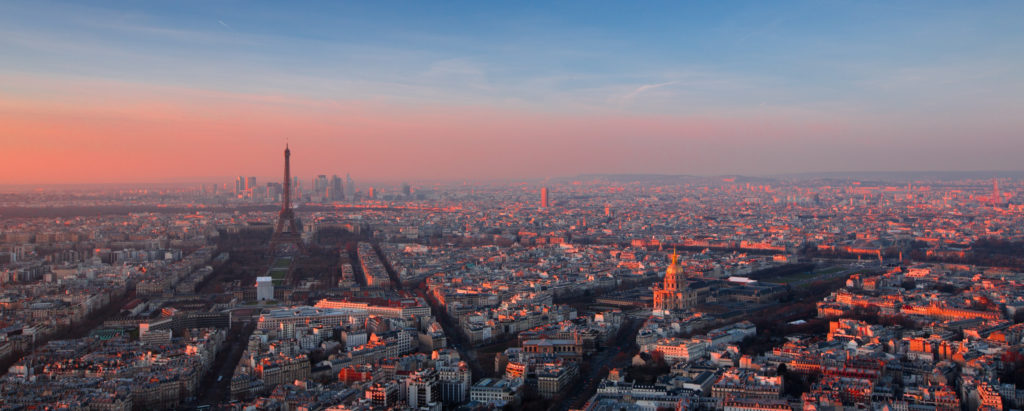 france paris skyline dawn